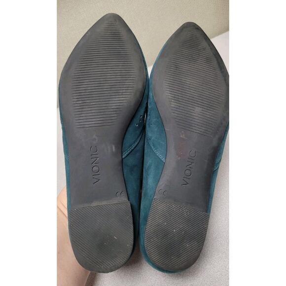 Vionic Posey Loafers Flats Shoes Womens Size 6.5 Green Suede Slip On Orthotic - Picture 5 of 7